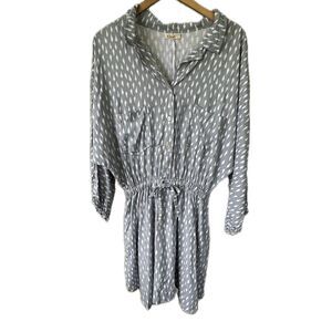 Khush NWT Women's Anjeli Geometric Hawaiian Inspired Drawstring Waist Dress L